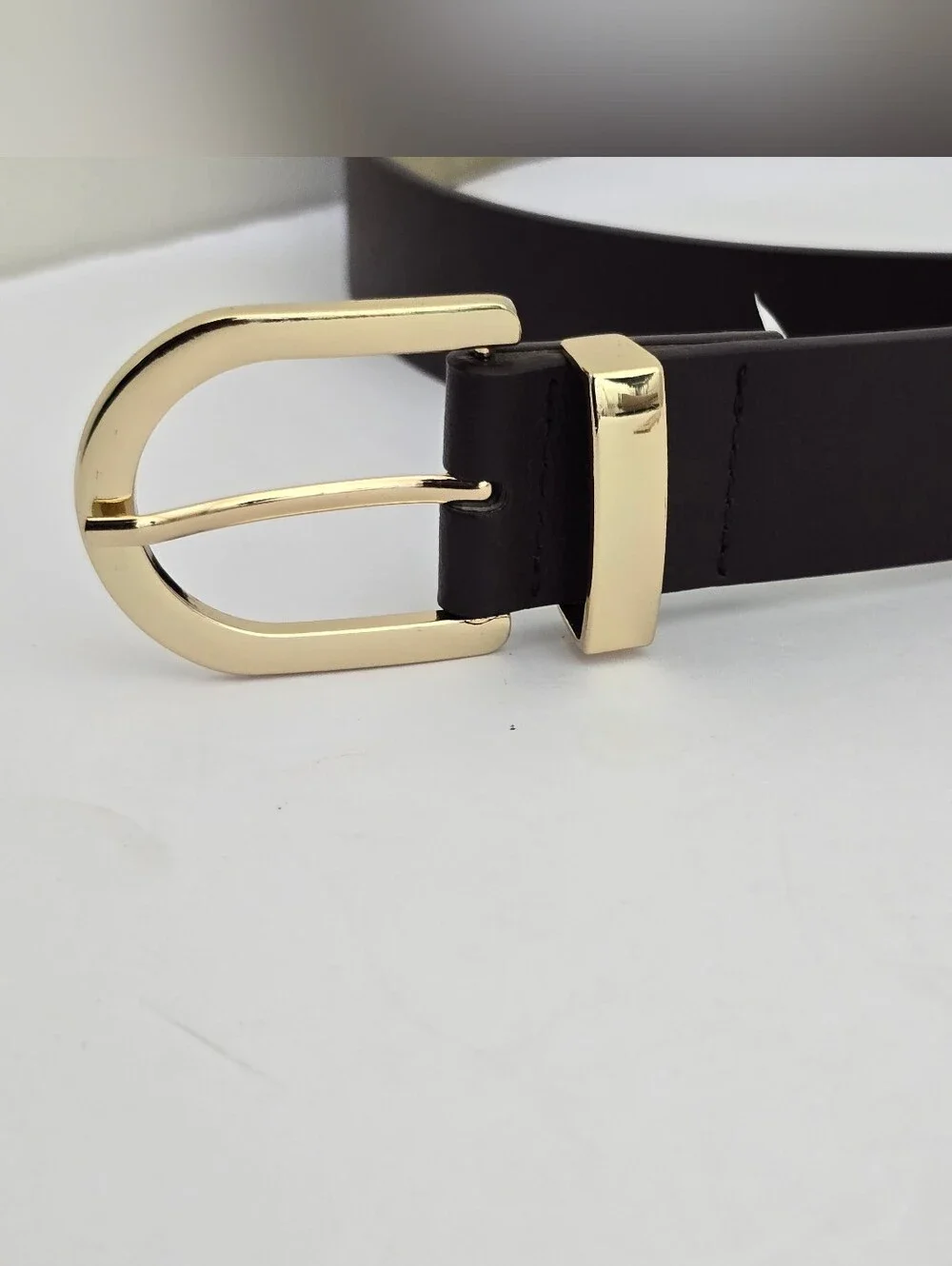 STEVE MADDEN women's size XL Faux Leather Fashion Logo Belt Brown‎
